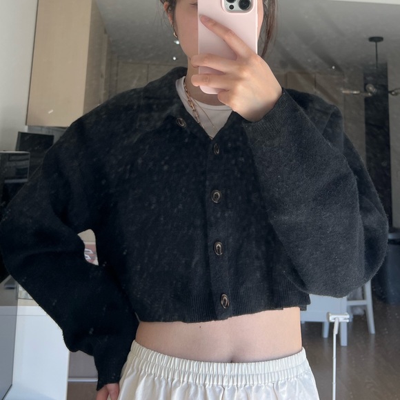 Oak + Fort Cropped Oversize Sweater- Size S - Picture 5 of 5